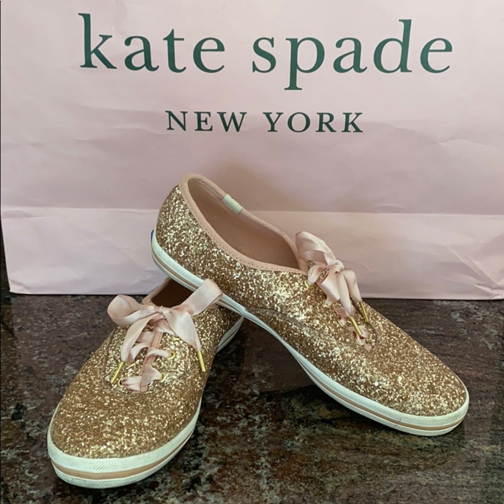 Ked’s x Kate Spade Sneakers in Rose Gold Glitter